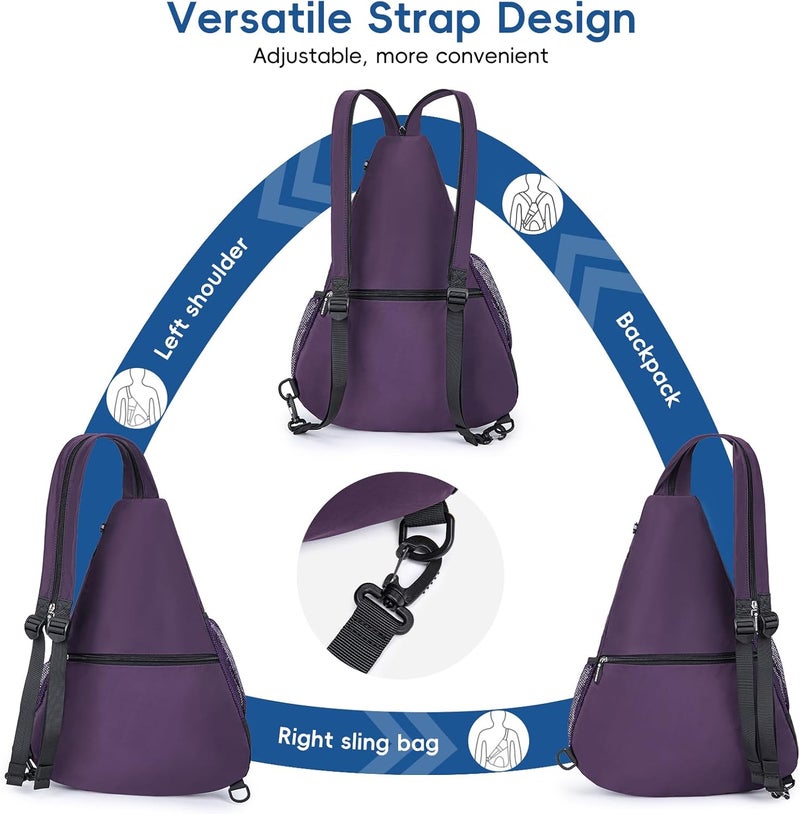 KAVIGOR 2025 Pickleball Sling Bag, Convertible Ultra-Light Backpack with Skin-Soft Fabric & Wet/Dry Pocket, Fits 4 Paddles + Gear - Image 4
